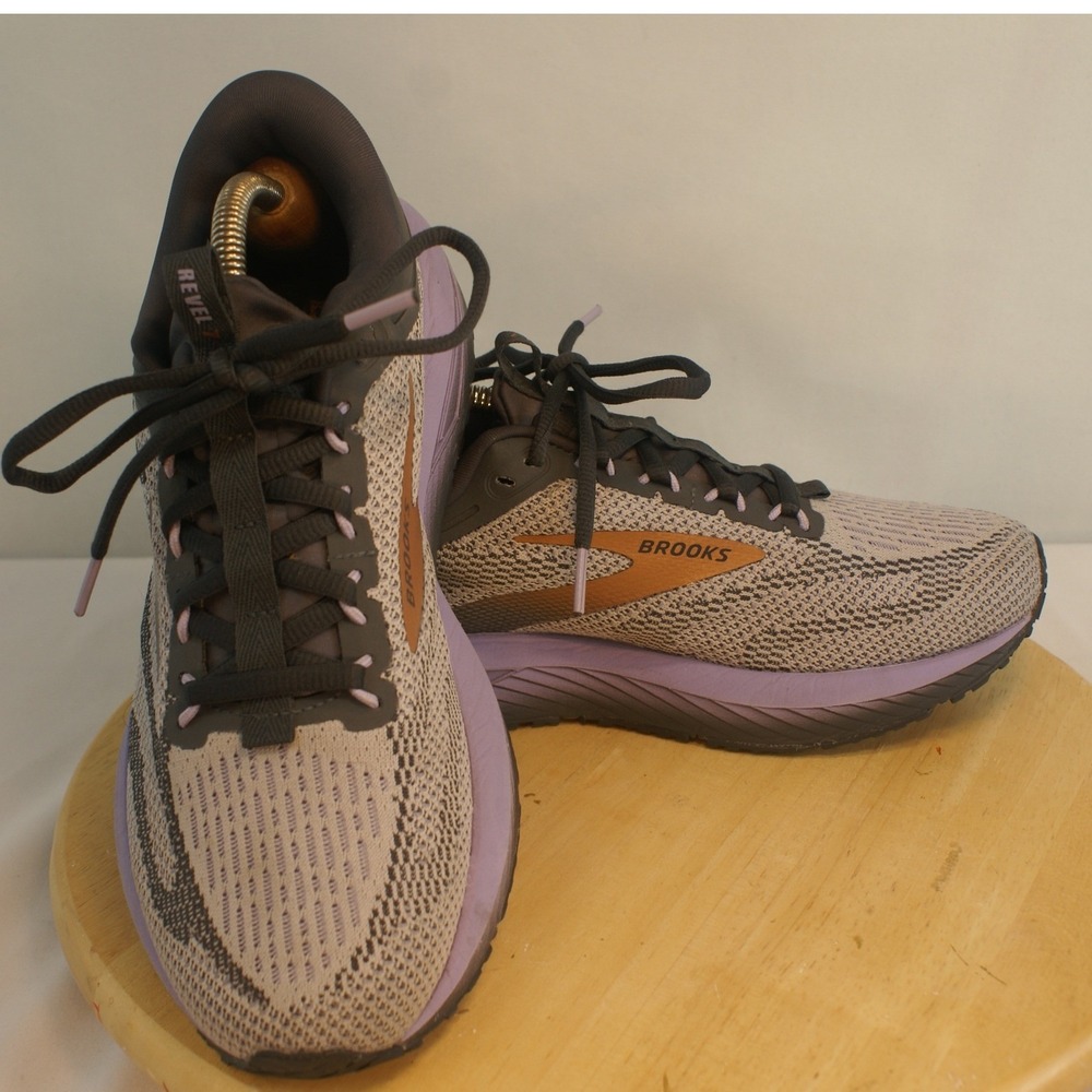 Brooks‎ Revel 7 Womens Running Shoes Grey Purple Copper Neutral Trainers